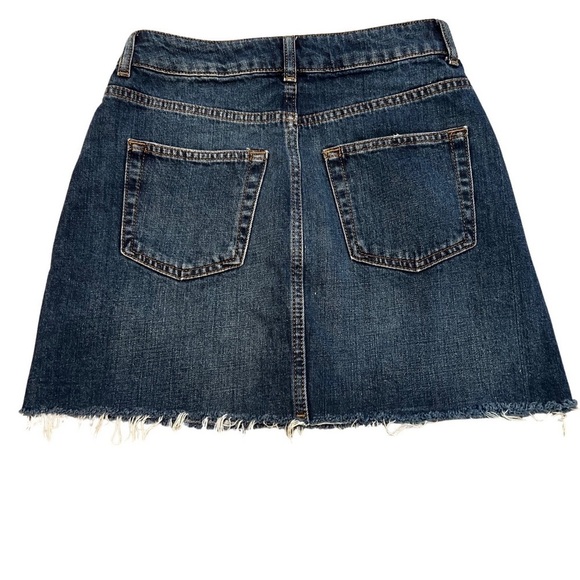 MOTO Blue Jean Skirt Frayed Bottom Size 4 - Picture 4 of 10